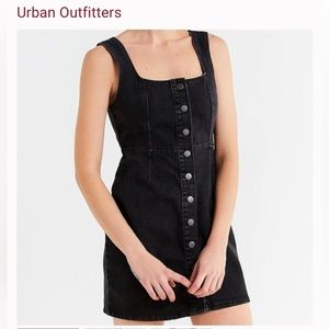 Urban outfitters, black denim button dress